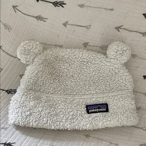 Patagonia Kids Cream Sherpa Bear-Ear Beanie